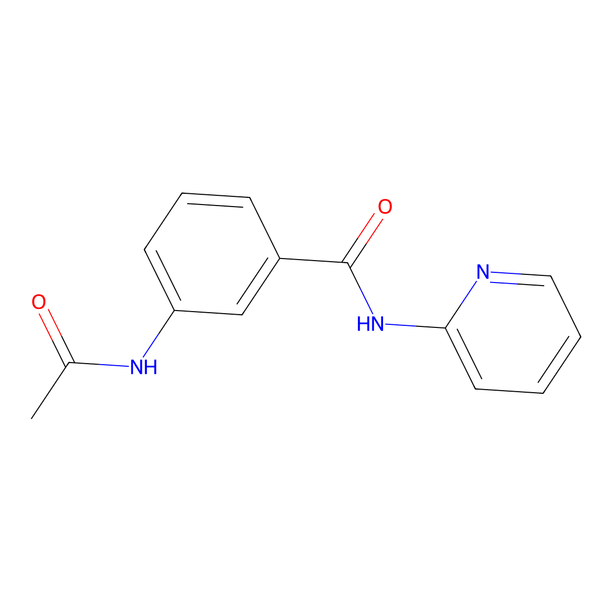 3-(acetylamino)-N-(pyridin-2-yl)benzamide molecular structure, CAS 85367-03-9