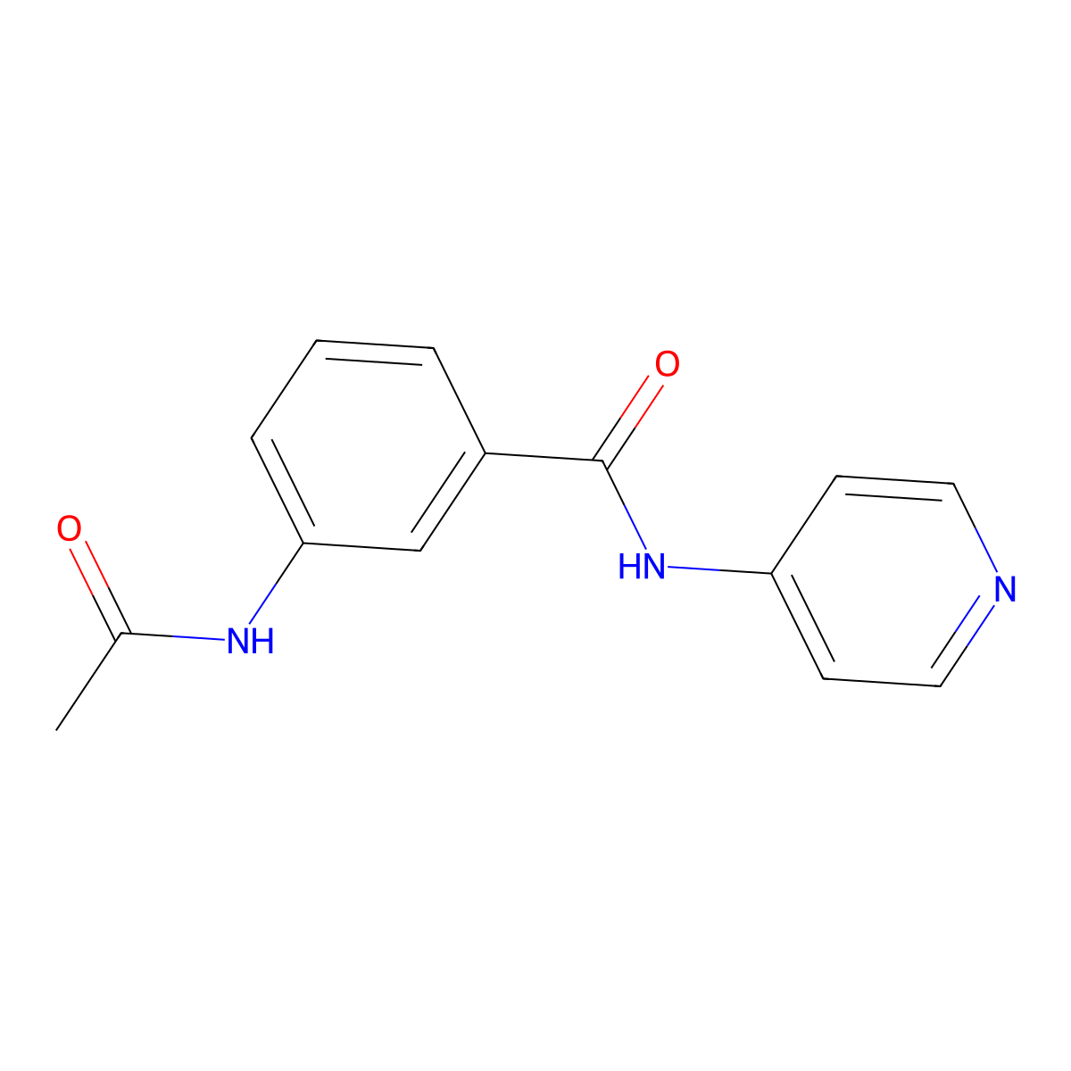 3-(acetylamino)-N-(4-pyridinyl)benzamide molecular structure, CAS 85367-06-2
