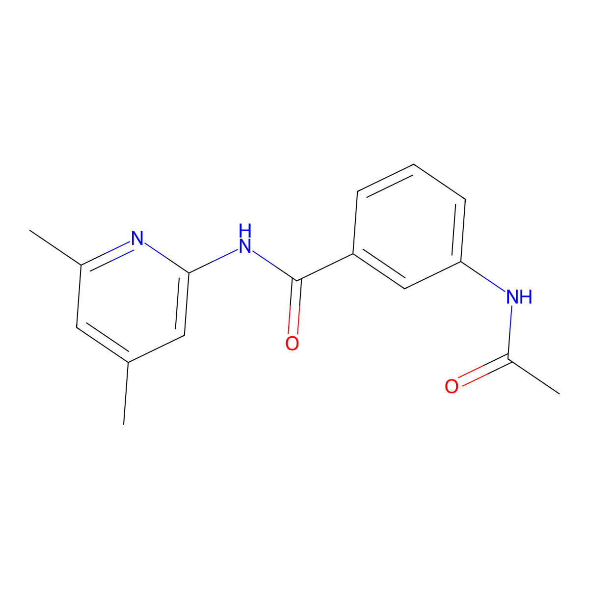 3-Acetamido-N-(4,6-dimethylpyridin-2-yl)benzamide molecular structure, CAS 85367-13-1