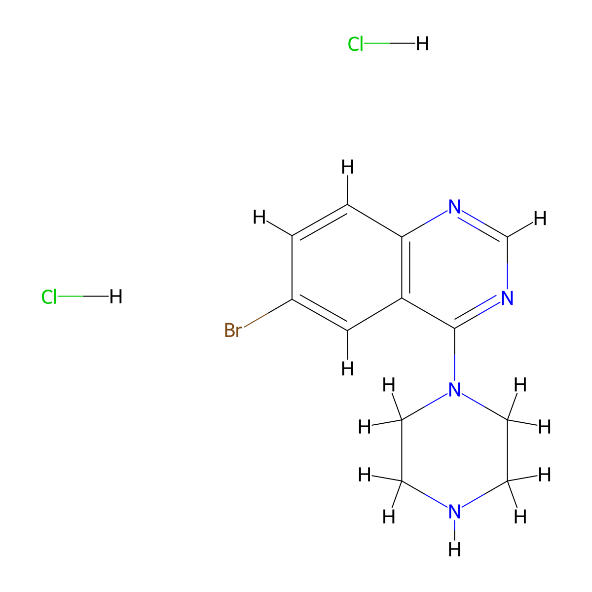 6-Bromo-4-(piperazin-1-yl)quinazoline dihydrochloride molecular structure, CAS 853679-35-3