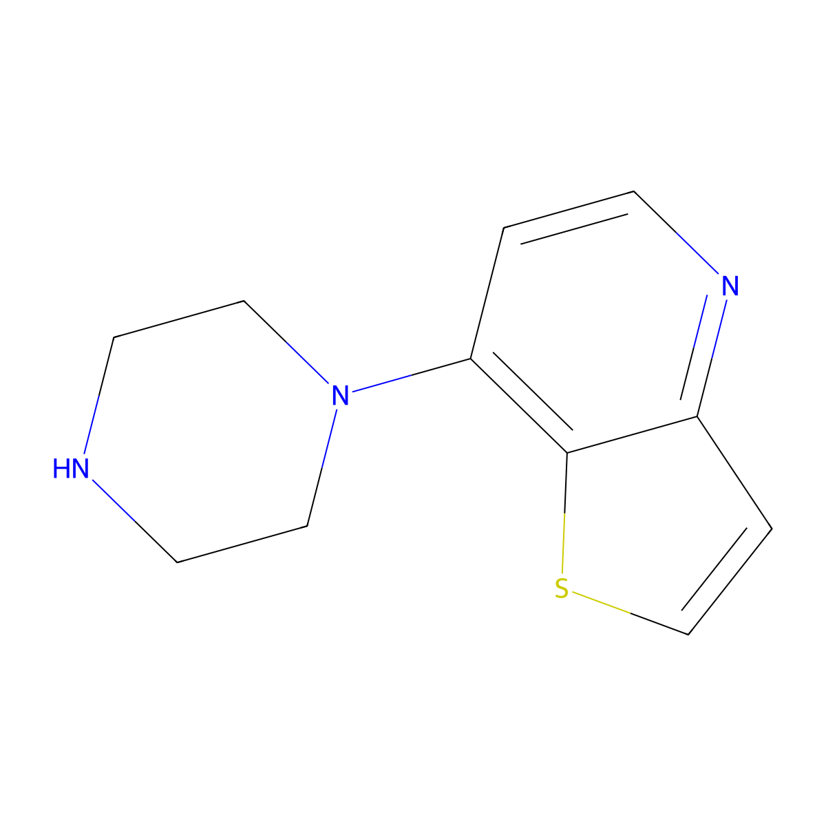 1-{Thieno[3,2-b]pyridin-7-yl}piperazine molecular structure, CAS 853679-39-7