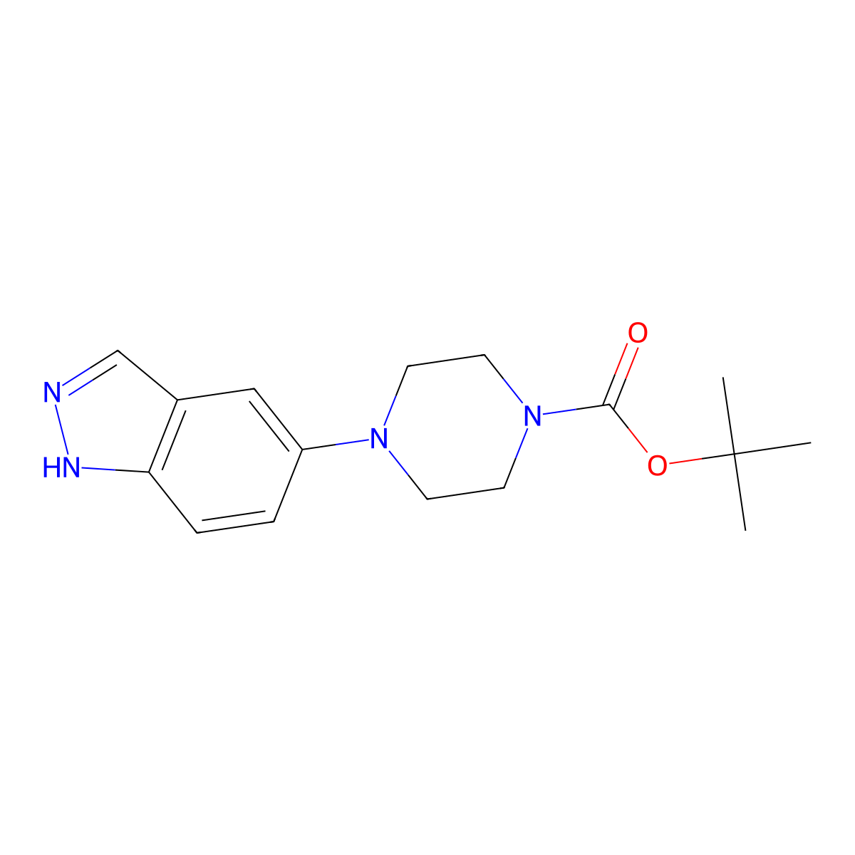 tert-Butyl 4-(1H-indazol-5-yl)piperazine-1-carboxylate molecular structure, CAS 853679-59-1