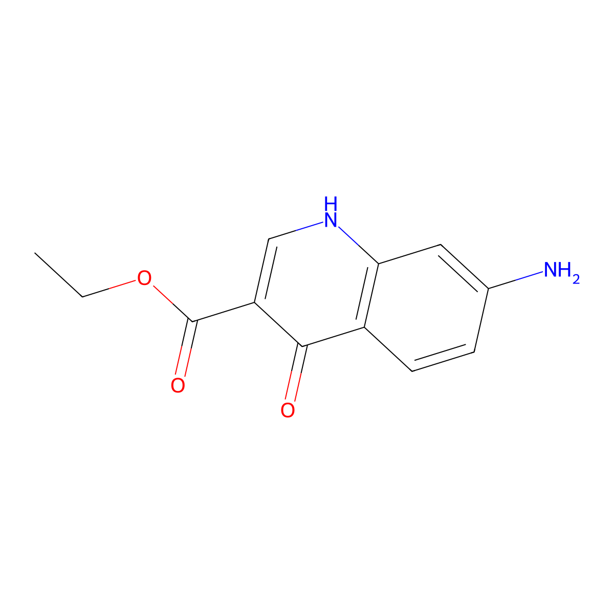 Ethyl 7-amino-4-hydroxyquinoline-3-carboxylate molecular structure, CAS 85368-92-9