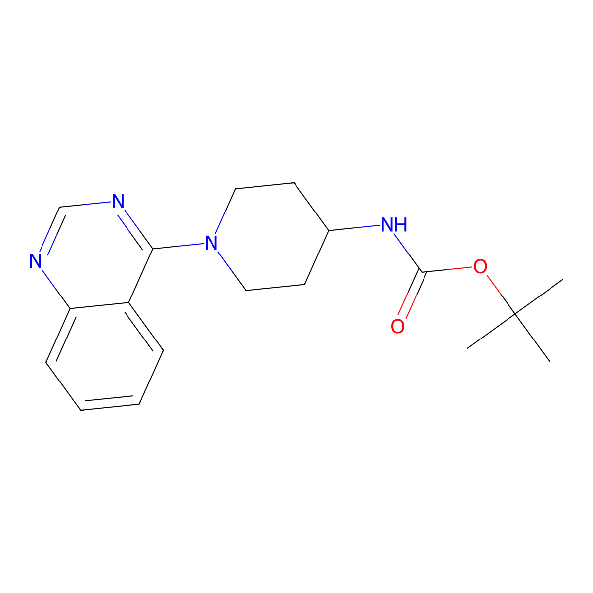 tert-Butyl N-[1-(quinazolin-4-yl)piperidin-4-yl]carbamate molecular structure, CAS 853680-03-2