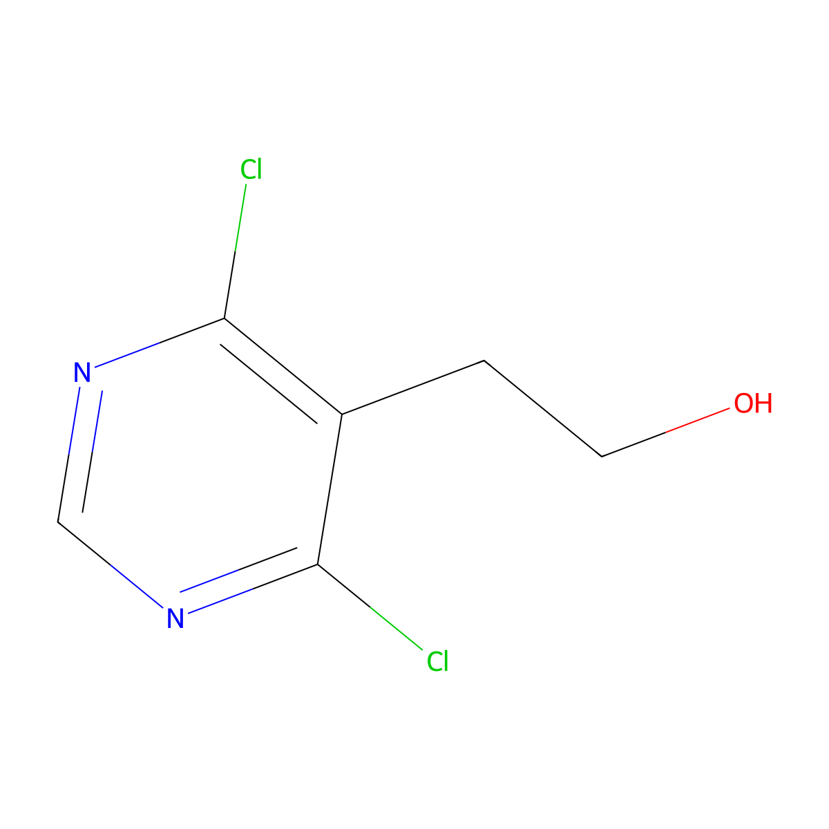 2-(4,6-Dichloropyrimidin-5-yl)ethan-1-ol molecular structure, CAS 853680-74-7