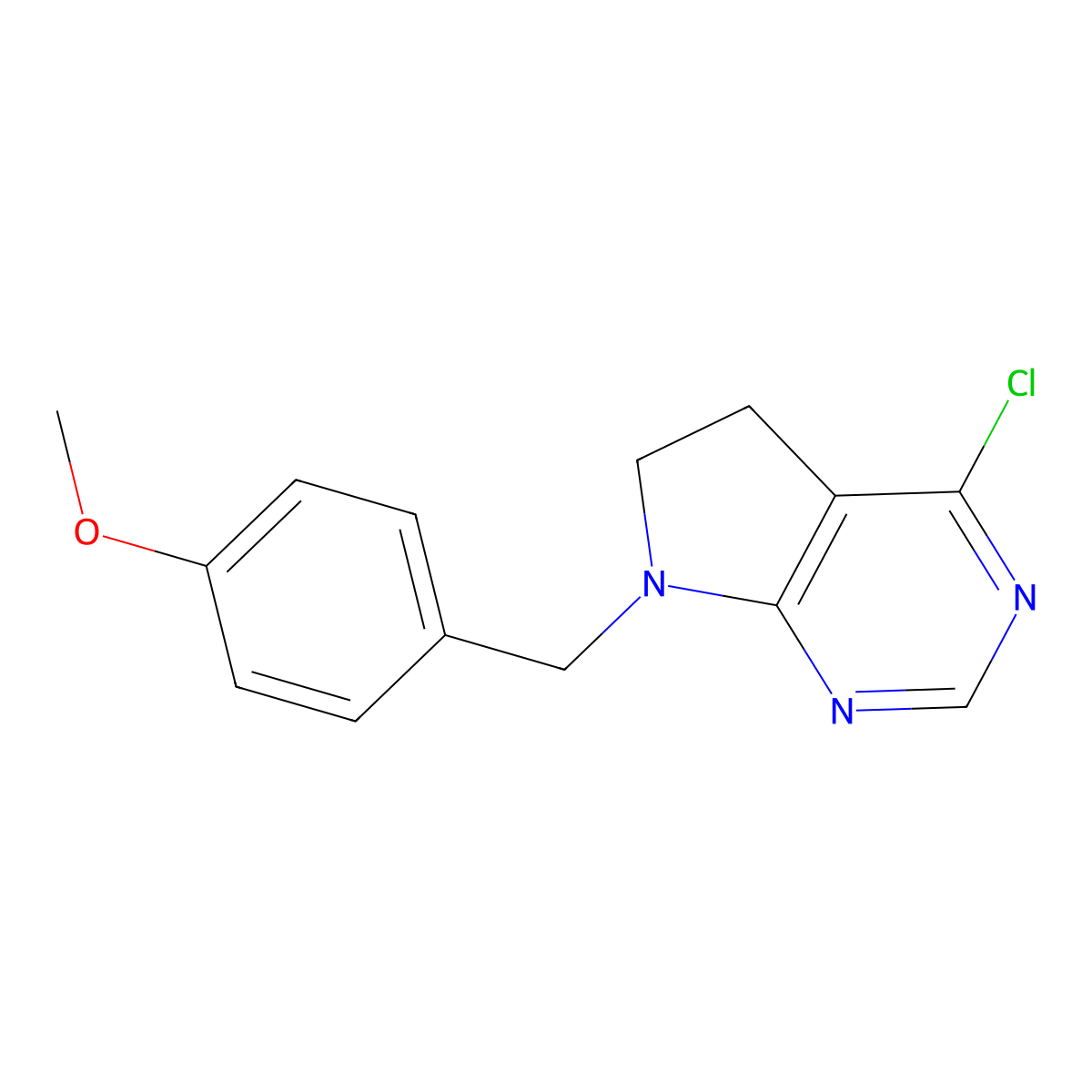 4-chloro-7-(4-methoxybenzyl)-6,7-dihydro-5H-pyrrolo[2,3-d]pyrimidine molecular structure, CAS 853680-76-9