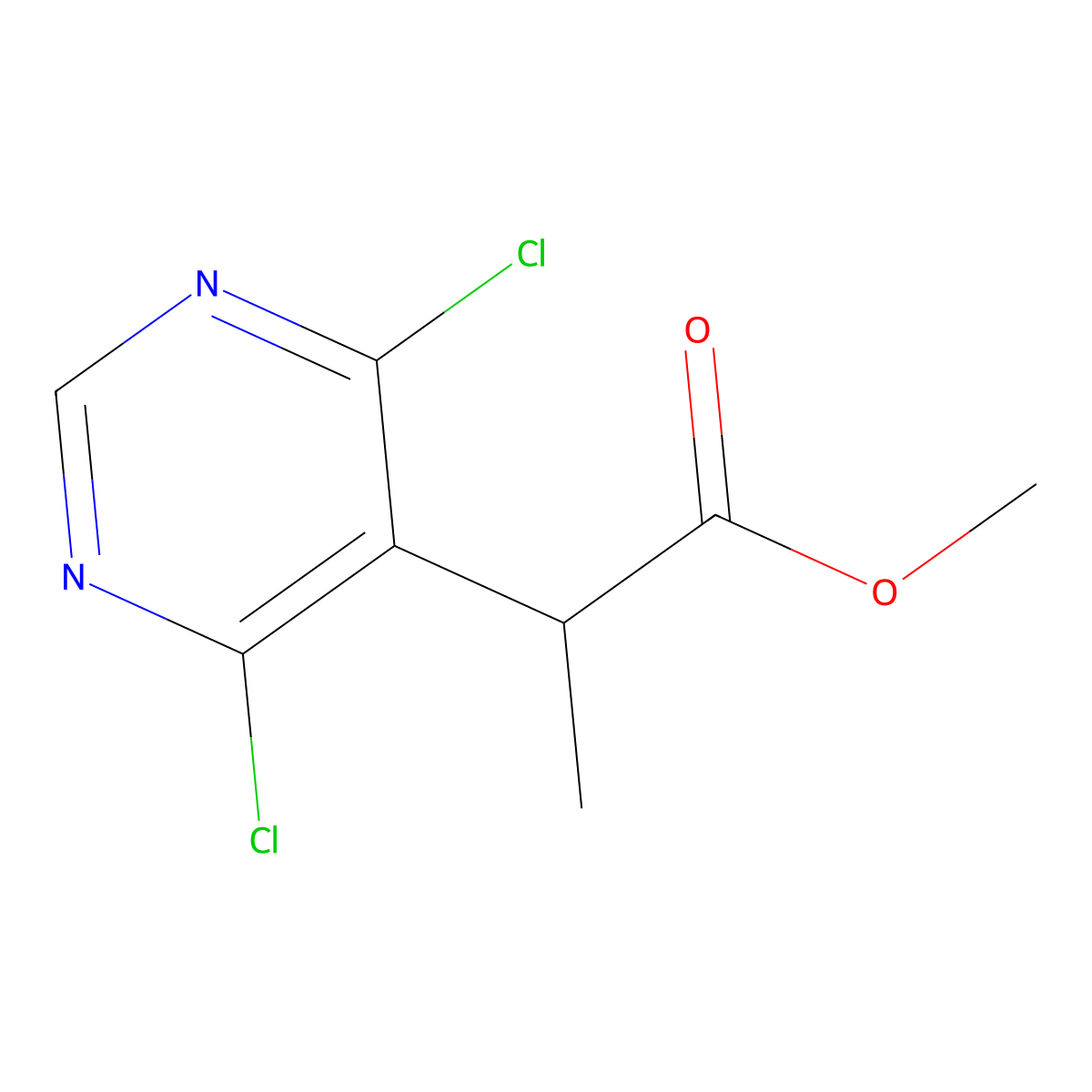 Methyl 4,6-dichloro-alpha-methyl-5-pyrimidineacetate molecular structure, CAS 853680-81-6