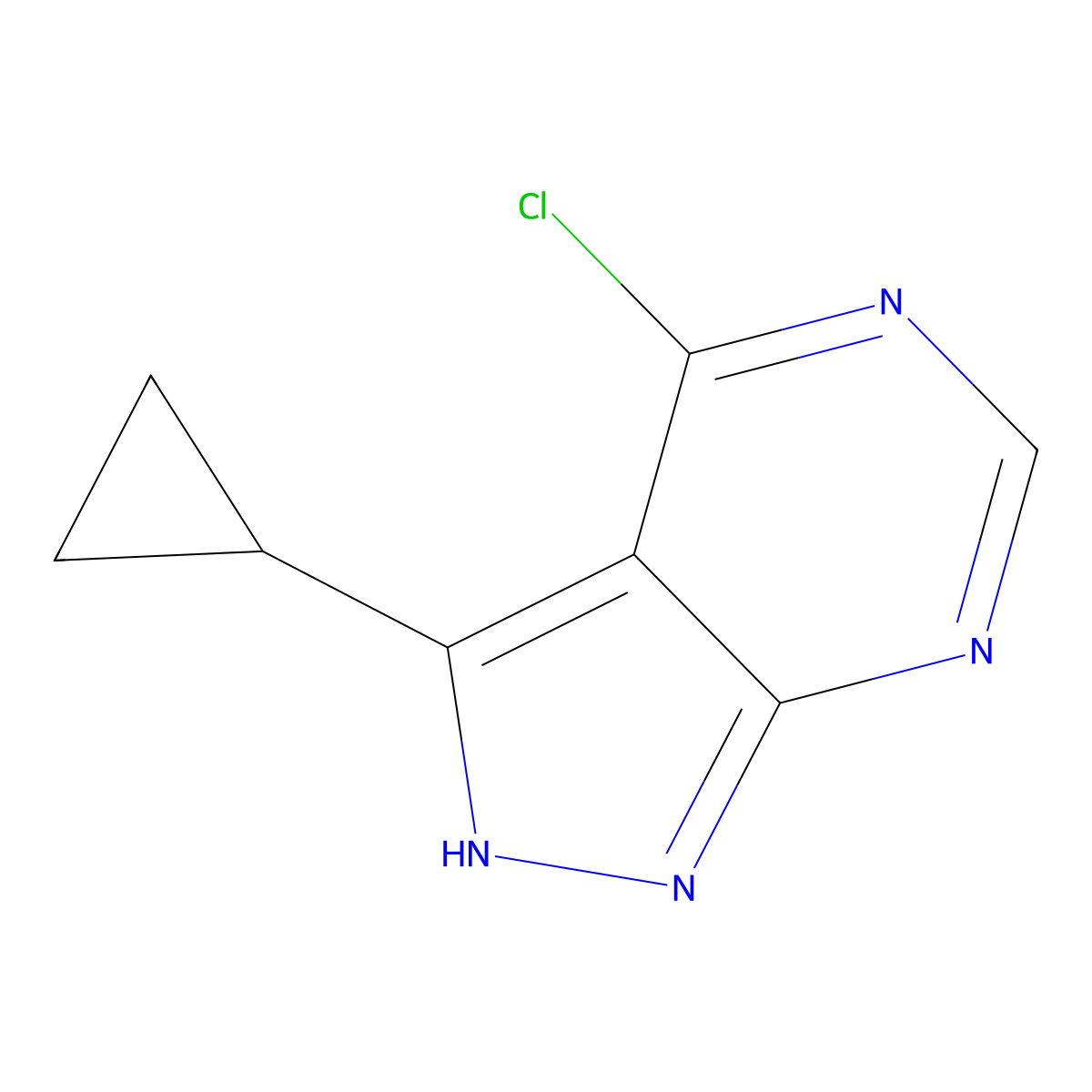 4-Chloro-3-cyclopropyl-1H-pyrazolo[3,4-d]pyrimidine molecular structure, CAS 853681-05-7