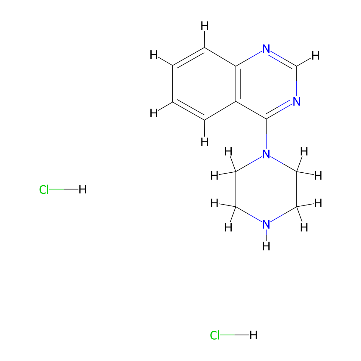 4-Piperazin-1-yl-quinazoline dihydrochloride molecular structure, CAS 853681-18-2