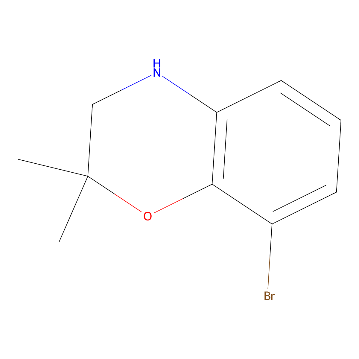 8-bromo-2,2-dimethyl-3,4-dihydro-2H-1,4-benzoxazine molecular structure, CAS 853683-76-8