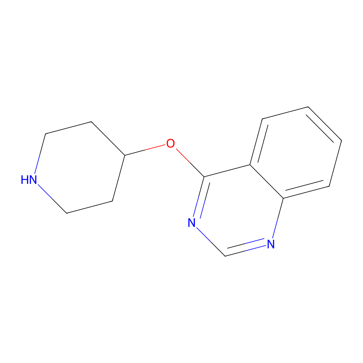 4-(Piperidin-4-yloxy)quinazoline molecular structure, CAS 853687-25-9