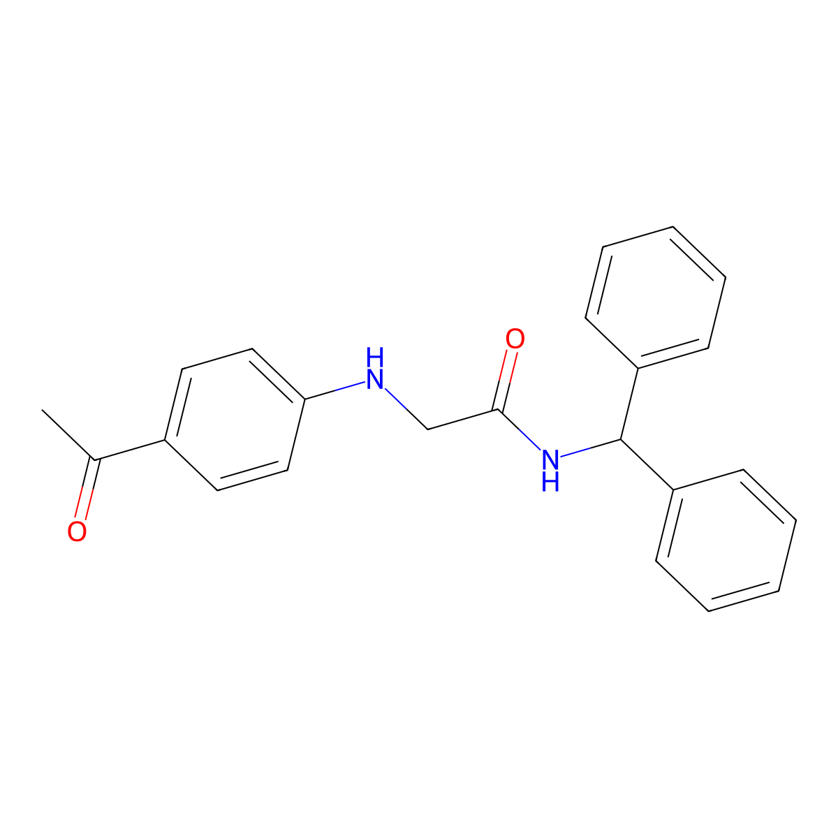 2-(4-acetylanilino)-N-benzhydrylacetamide molecular structure, CAS 853693-74-0
