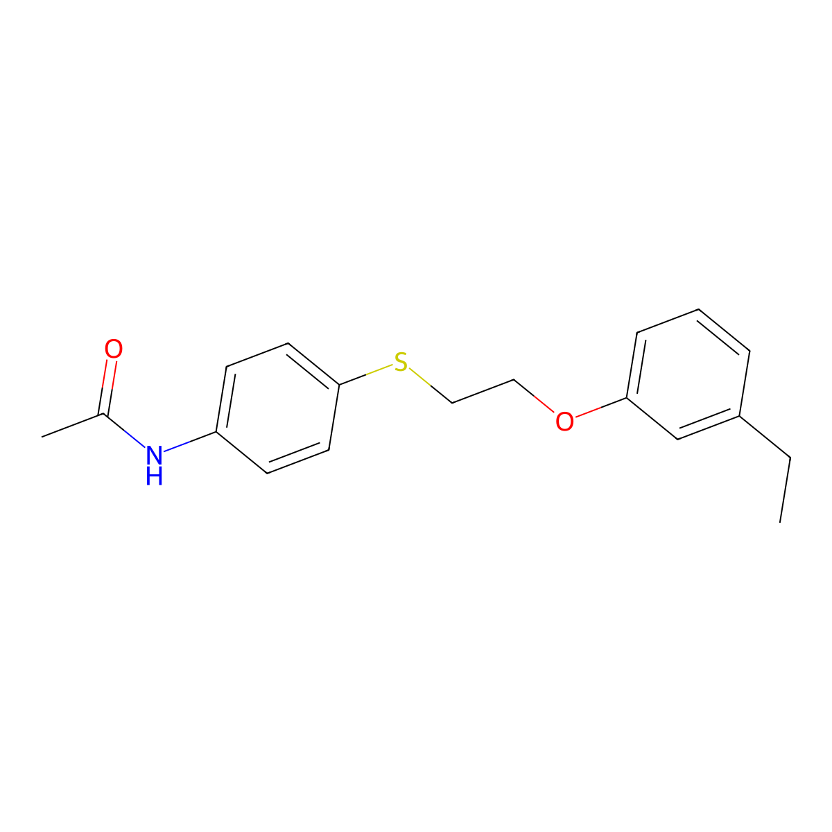 N-(4-((2-(3-Ethylphenoxy)ethyl)thio)phenyl)acetamide molecular structure, CAS 853697-09-3