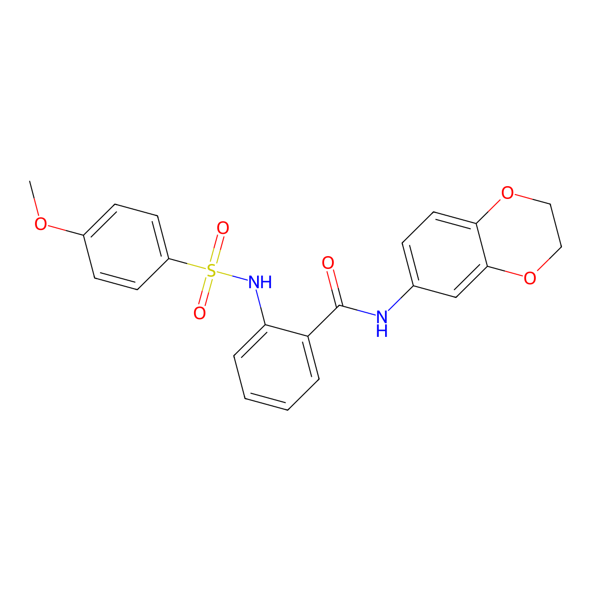 N-(2,3-dihydro-1,4-benzodioxin-6-yl)-2-(4-methoxybenzenesulfonamido)benzamide molecular structure, CAS 853697-39-9