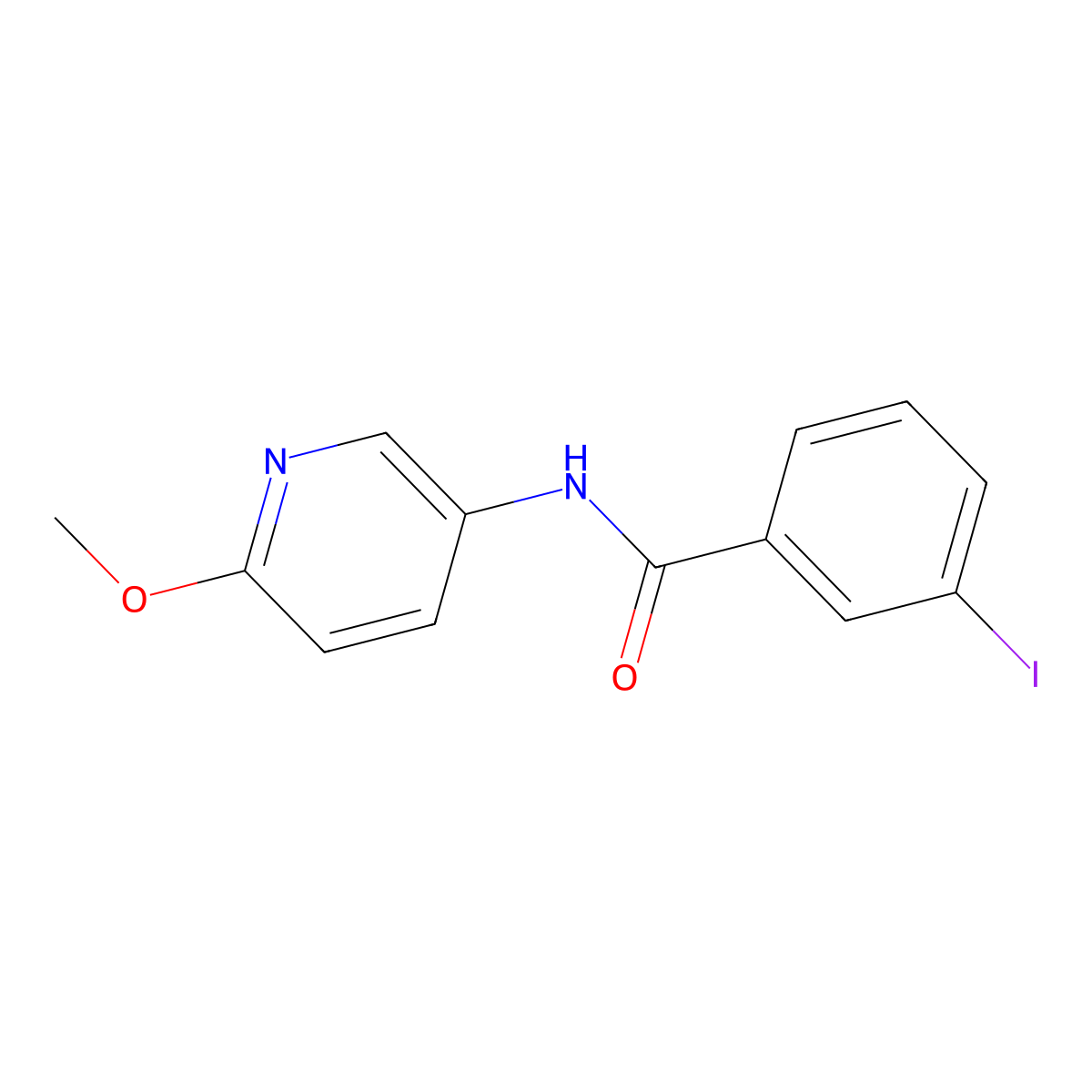 3-iodo-N-(6-methoxypyridin-3-yl)benzamide molecular structure, CAS 853703-70-5