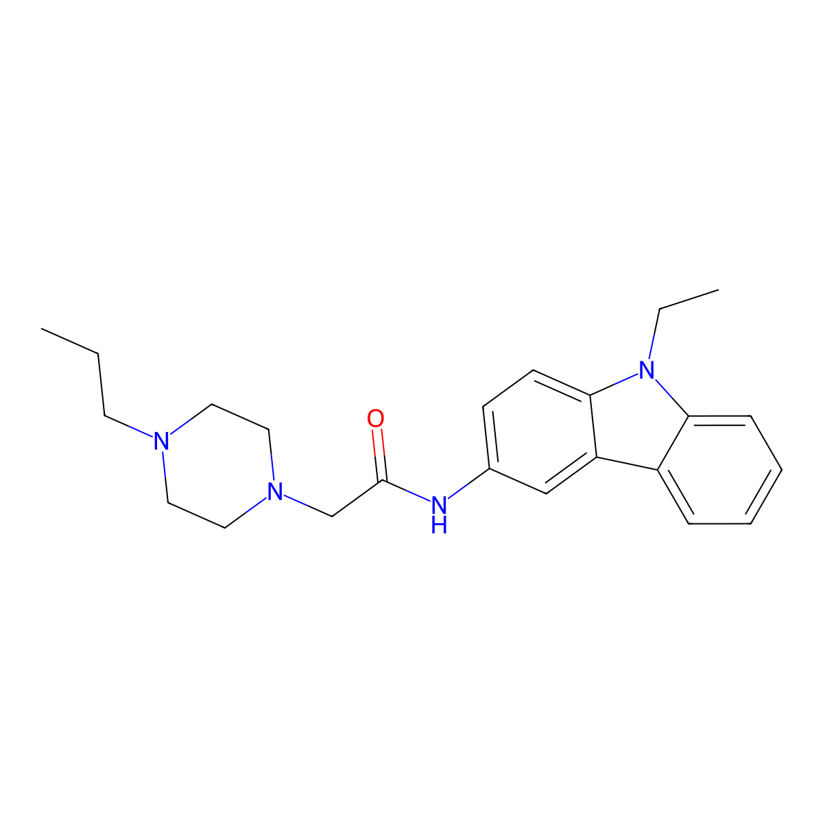 N-(9-Ethyl-9H-carbazol-3-yl)-2-(4-propylpiperazin-1-yl)acetamide molecular structure, CAS 853710-07-3