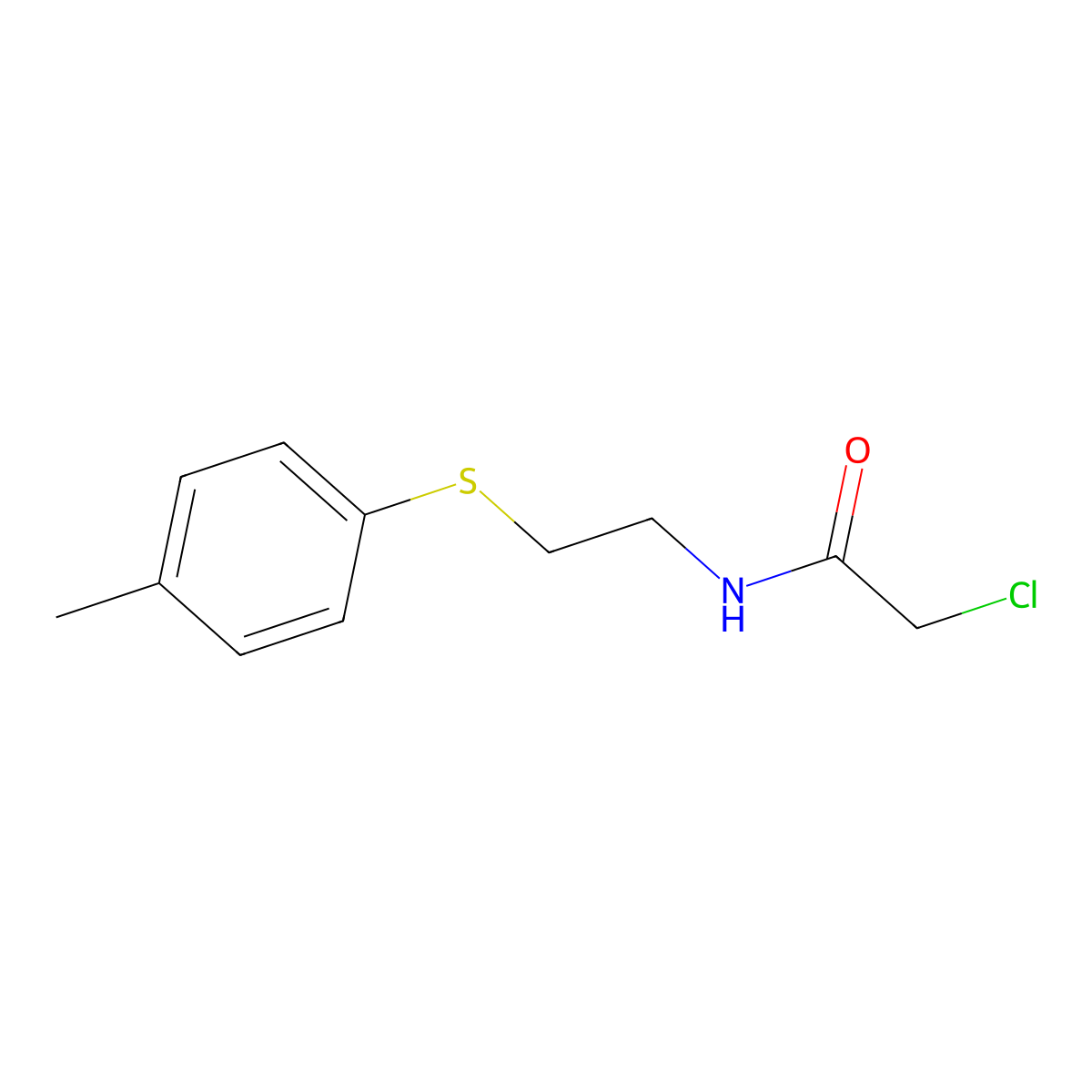 2-chloro-N-{2-[(4-methylphenyl)sulfanyl]ethyl}acetamide molecular structure, CAS 853723-89-4