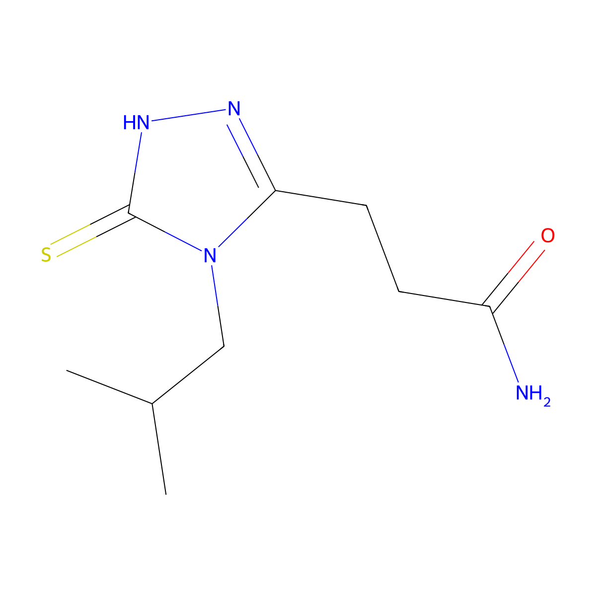 3-[4-(2-methylpropyl)-5-sulfanyl-4H-1,2,4-triazol-3-yl]propanamide molecular structure, CAS 853723-92-9