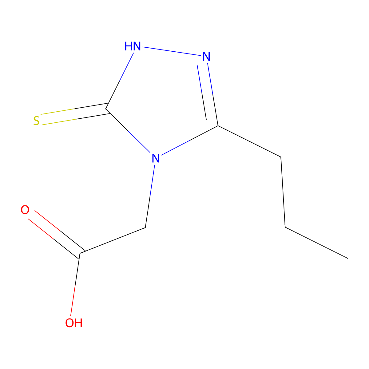1,5-Dihydro-3-propyl-5-thioxo-4H-1,2,4-triazole-4-acetic acid molecular structure, CAS 853723-94-1