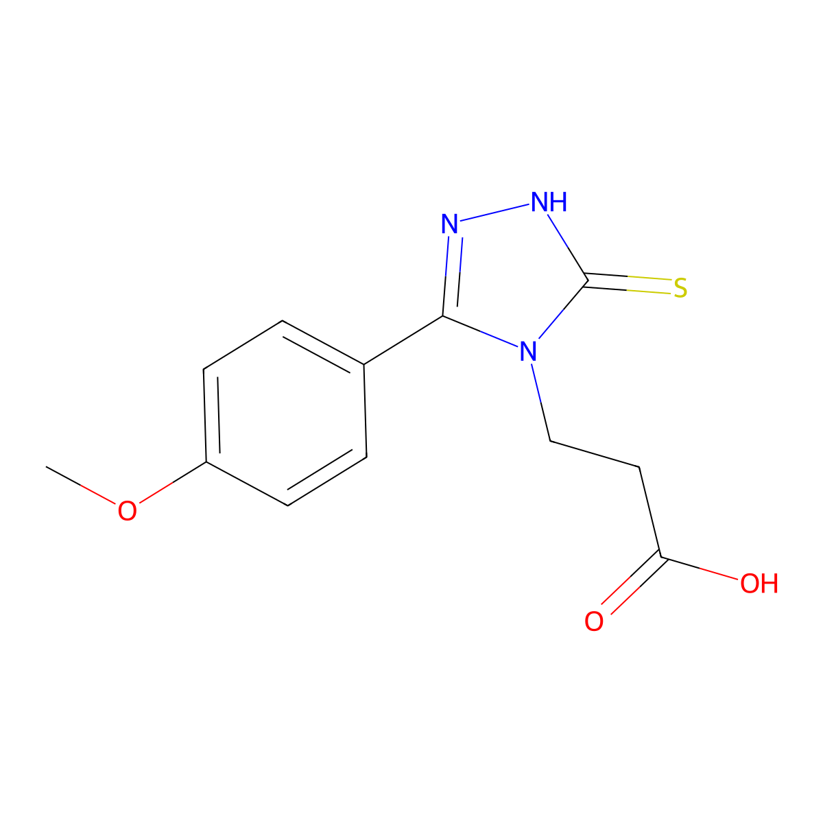 3-[3-(4-methoxyphenyl)-5-sulfanyl-4H-1,2,4-triazol-4-yl]propanoic acid molecular structure, CAS 853723-95-2
