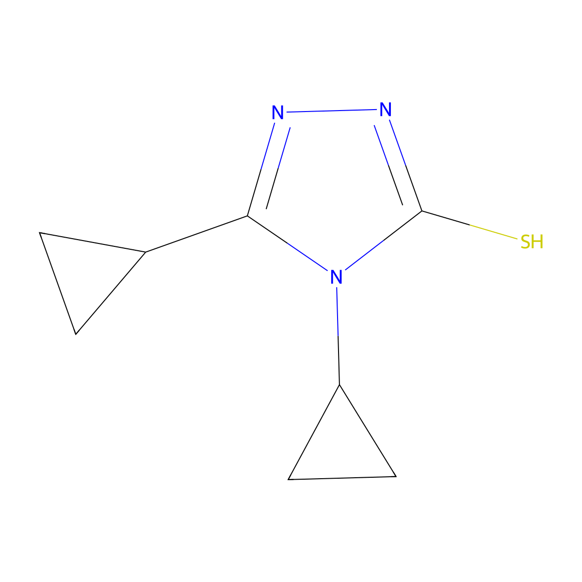 dicyclopropyl-4H-1,2,4-triazole-3-thiol molecular structure, CAS 853723-97-4