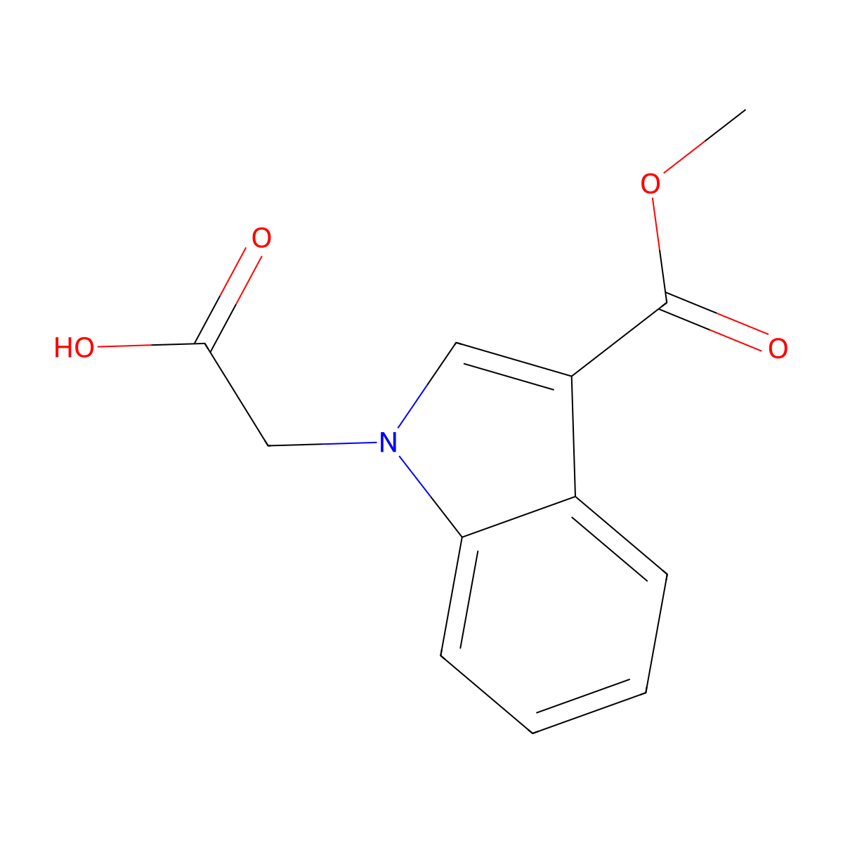 3-(Methoxycarbonyl)-1H-indole-1-acetic acid molecular structure, CAS 853724-02-4