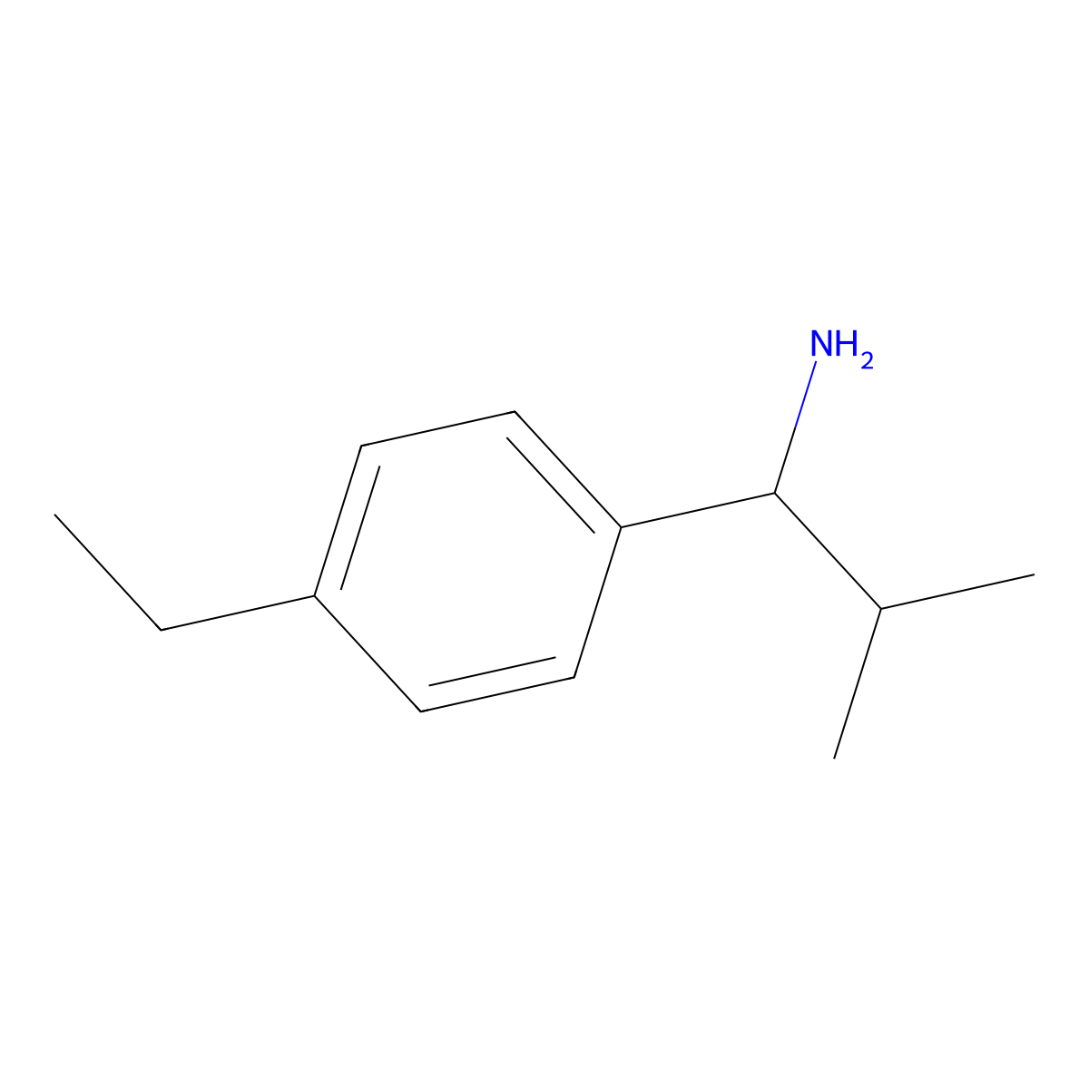 1-(4-Ethylphenyl)-2-methylpropan-1-amine molecular structure, CAS 853724-04-6