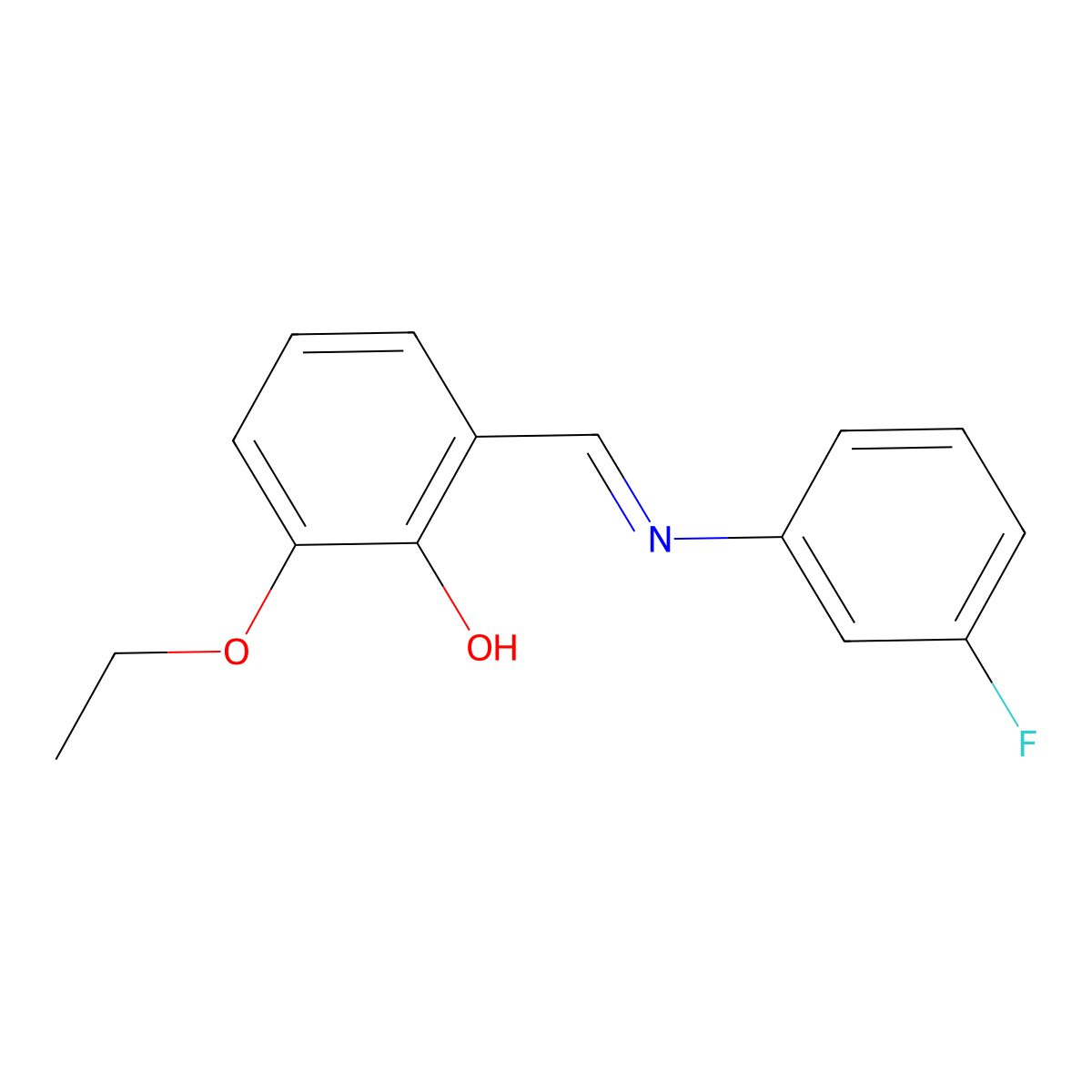 2-ethoxy-6-{(E)-[(3-fluorophenyl)imino]methyl}phenol molecular structure, CAS 853727-00-1