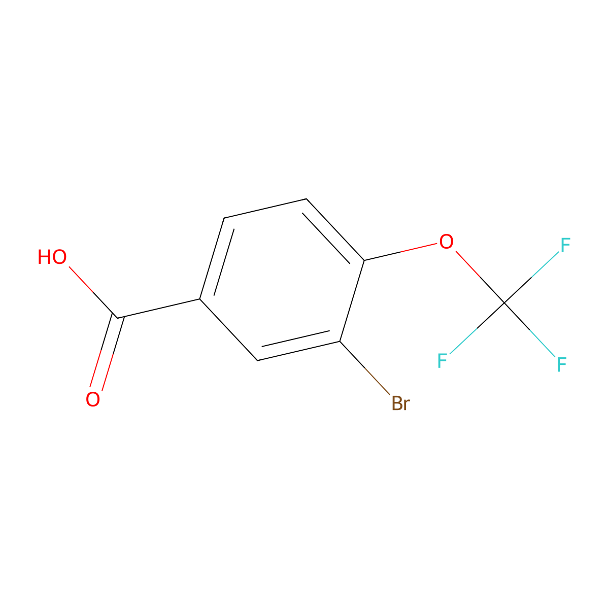 3-Bromo-4-(trifluoromethoxy)benzoic acid molecular structure, CAS 85373-96-2