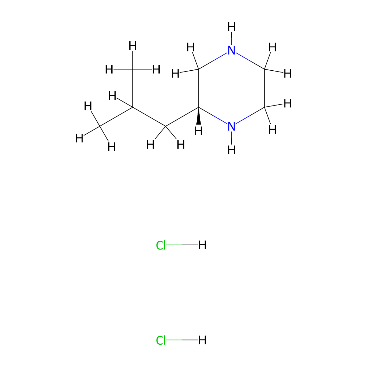 (R)-2-Isobutylpiperazine dihydrochloride molecular structure, CAS 853730-57-1