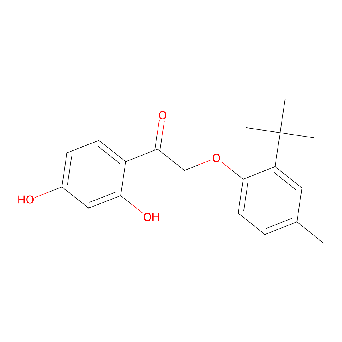 2-(2-Tert-butyl-4-methylphenoxy)-1-(2,4-dihydroxyphenyl)ethanone molecular structure, CAS 853743-96-1