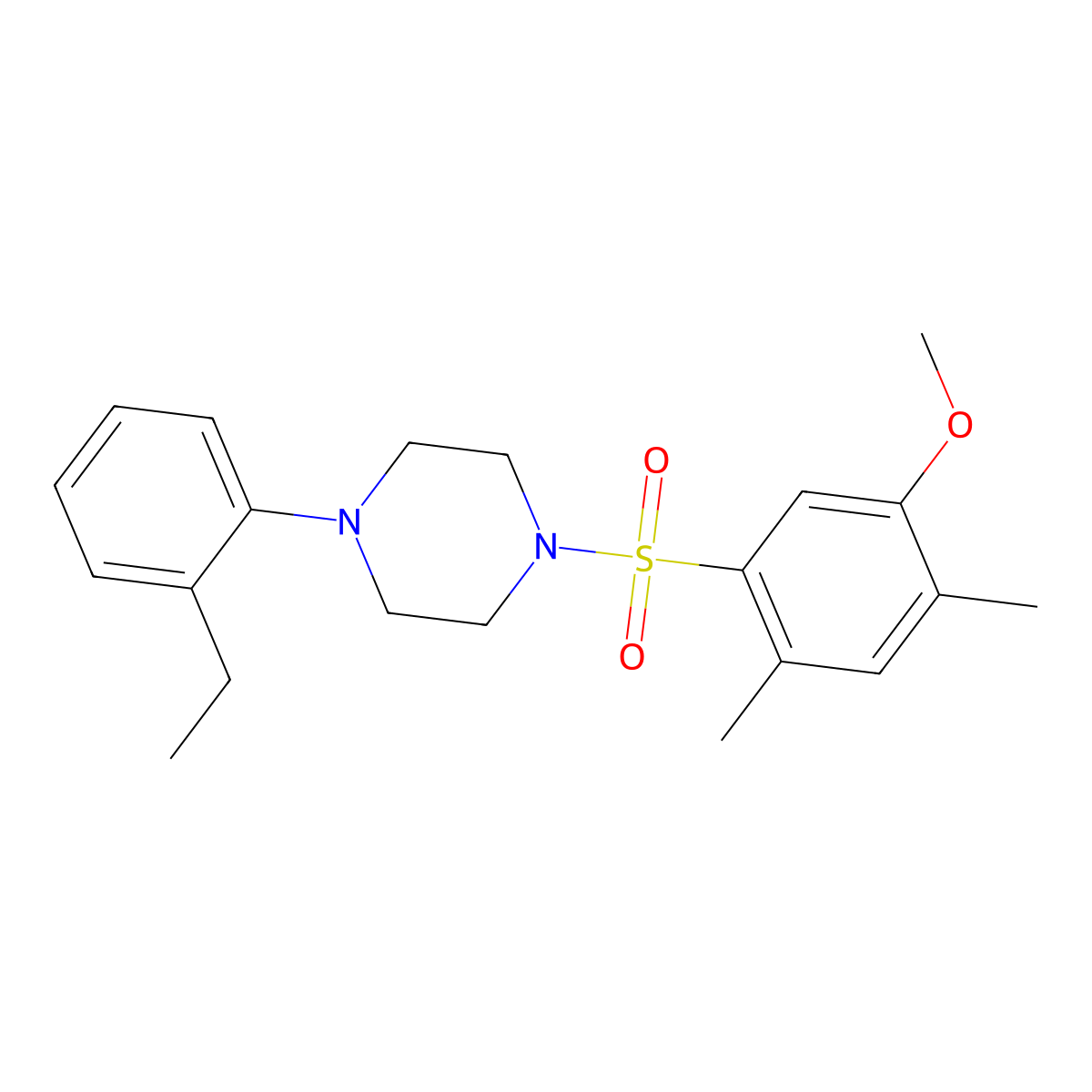 1-(2-Ethylphenyl)-4-(5-methoxy-2,4-dimethylbenzenesulfonyl)piperazine molecular structure, CAS 853744-48-6