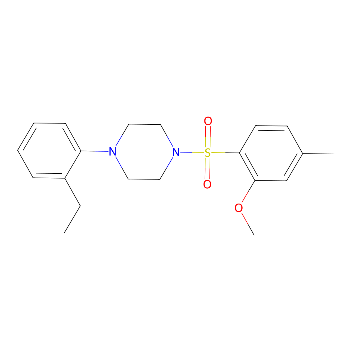 1-(2-Ethylphenyl)-4-(2-methoxy-4-methylphenyl)sulfonylpiperazine molecular structure, CAS 853744-49-7