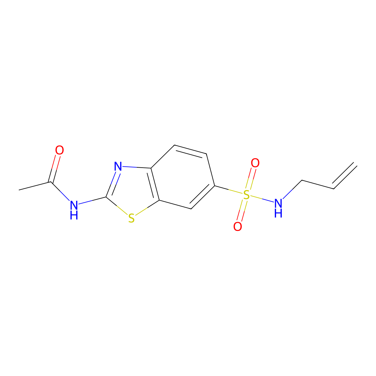 N-[6-(prop-2-enylsulfamoyl)-1,3-benzothiazol-2-yl]acetamide molecular structure, CAS 853744-61-3