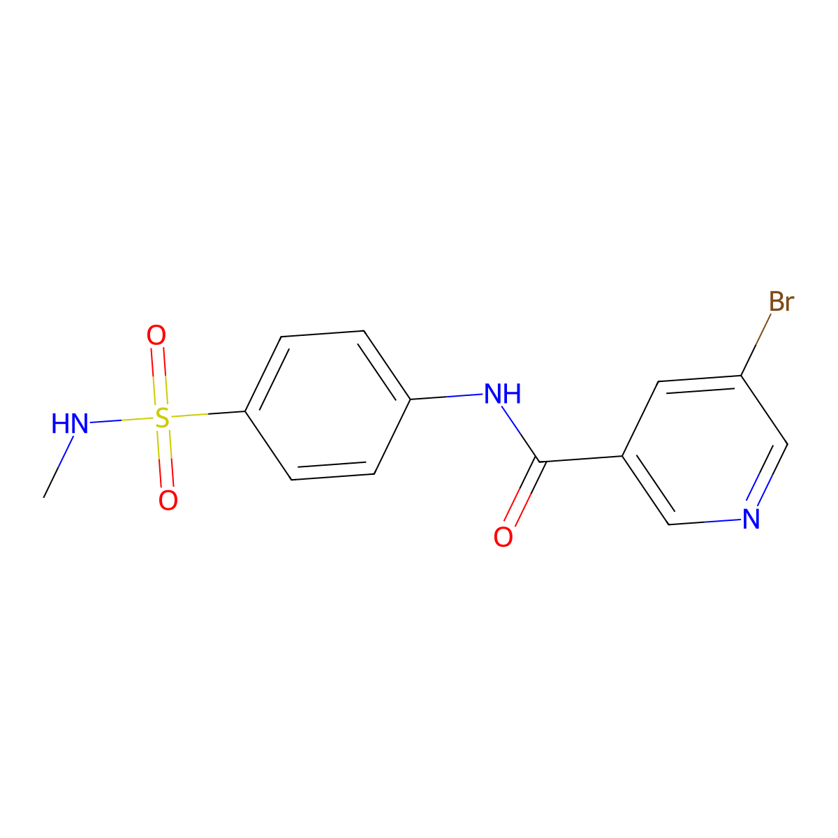 5-bromo-N-[4-(methylsulfamoyl)phenyl]pyridine-3-carboxamide molecular structure, CAS 853744-63-5
