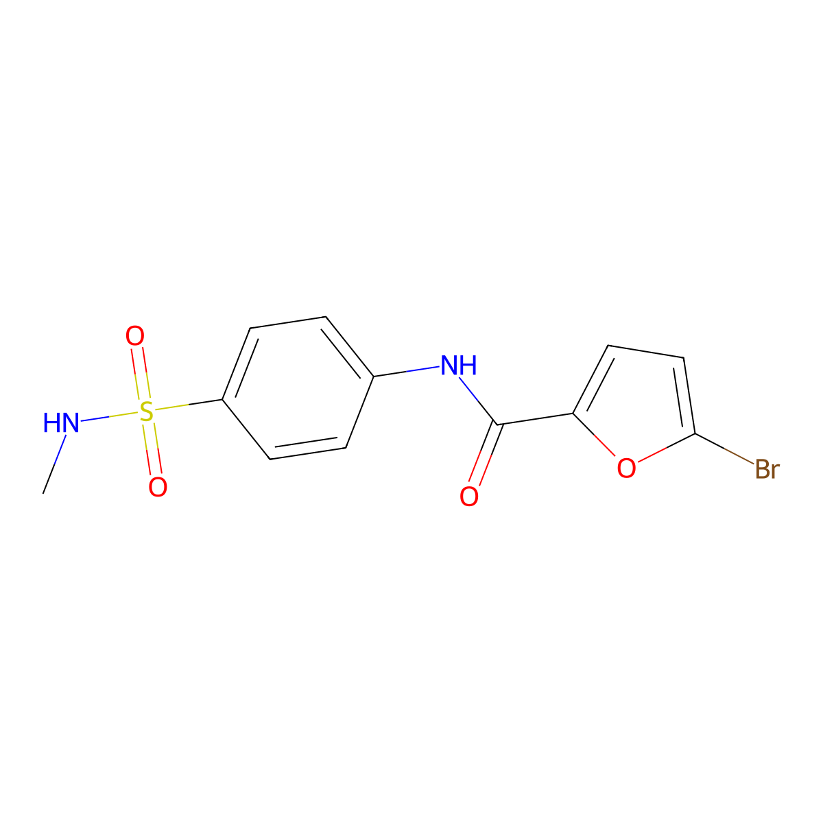 5-bromo-N-[4-(methylsulfamoyl)phenyl]furan-2-carboxamide molecular structure, CAS 853744-64-6