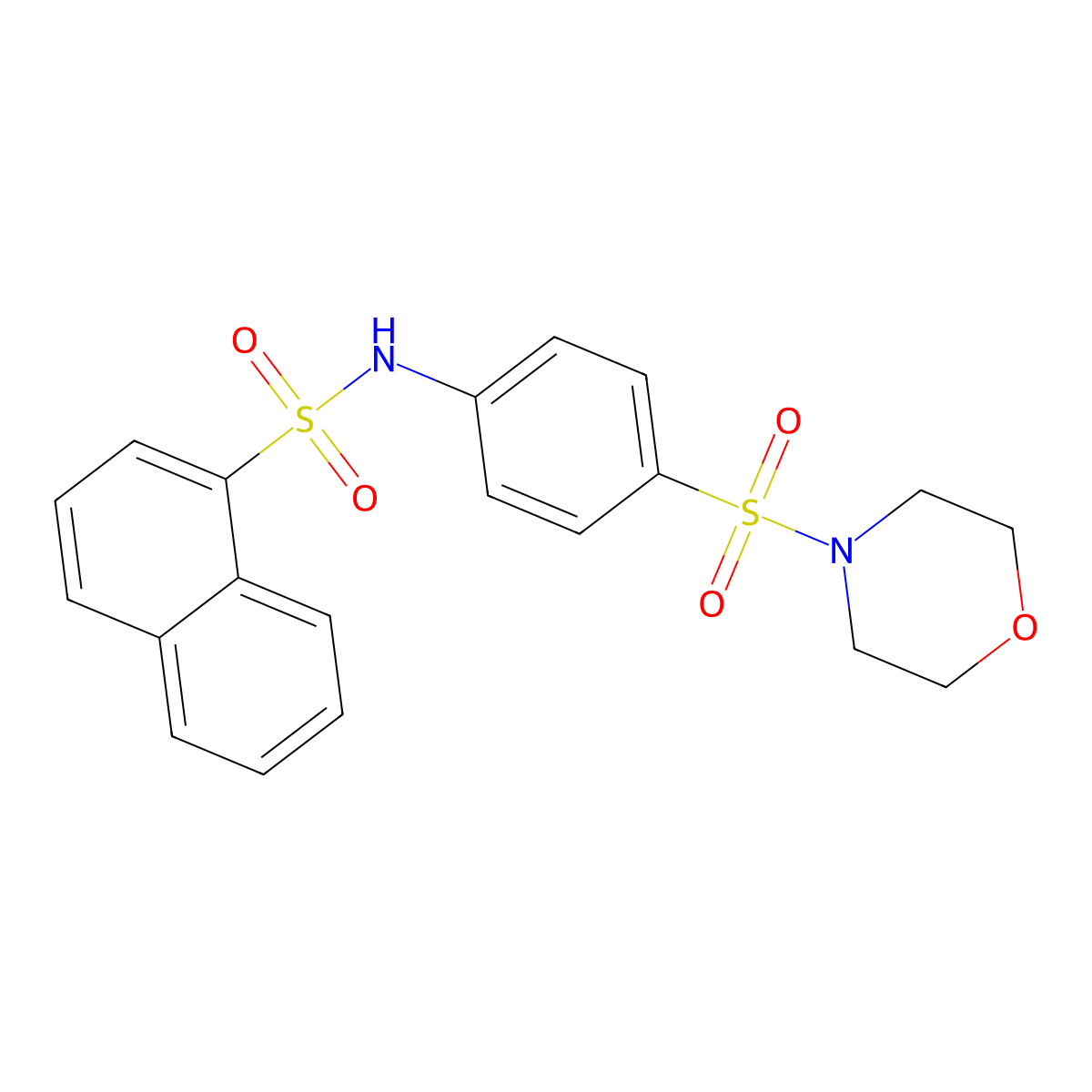 N-(4-morpholin-4-ylsulfonylphenyl)naphthalene-1-sulfonamide molecular structure, CAS 853744-75-9