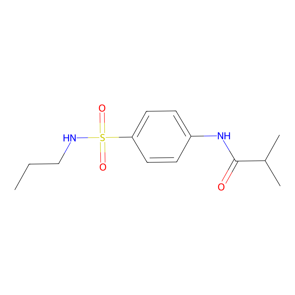 2-methyl-N-[4-(propylsulfamoyl)phenyl]propanamide molecular structure, CAS 853744-78-2