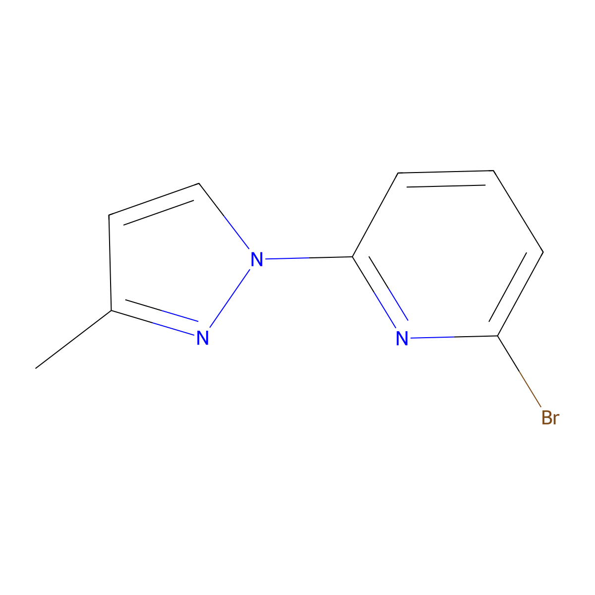 2-Bromo-6-(3-methyl-1H-pyrazol-1-YL)pyridine molecular structure, CAS 853748-41-1