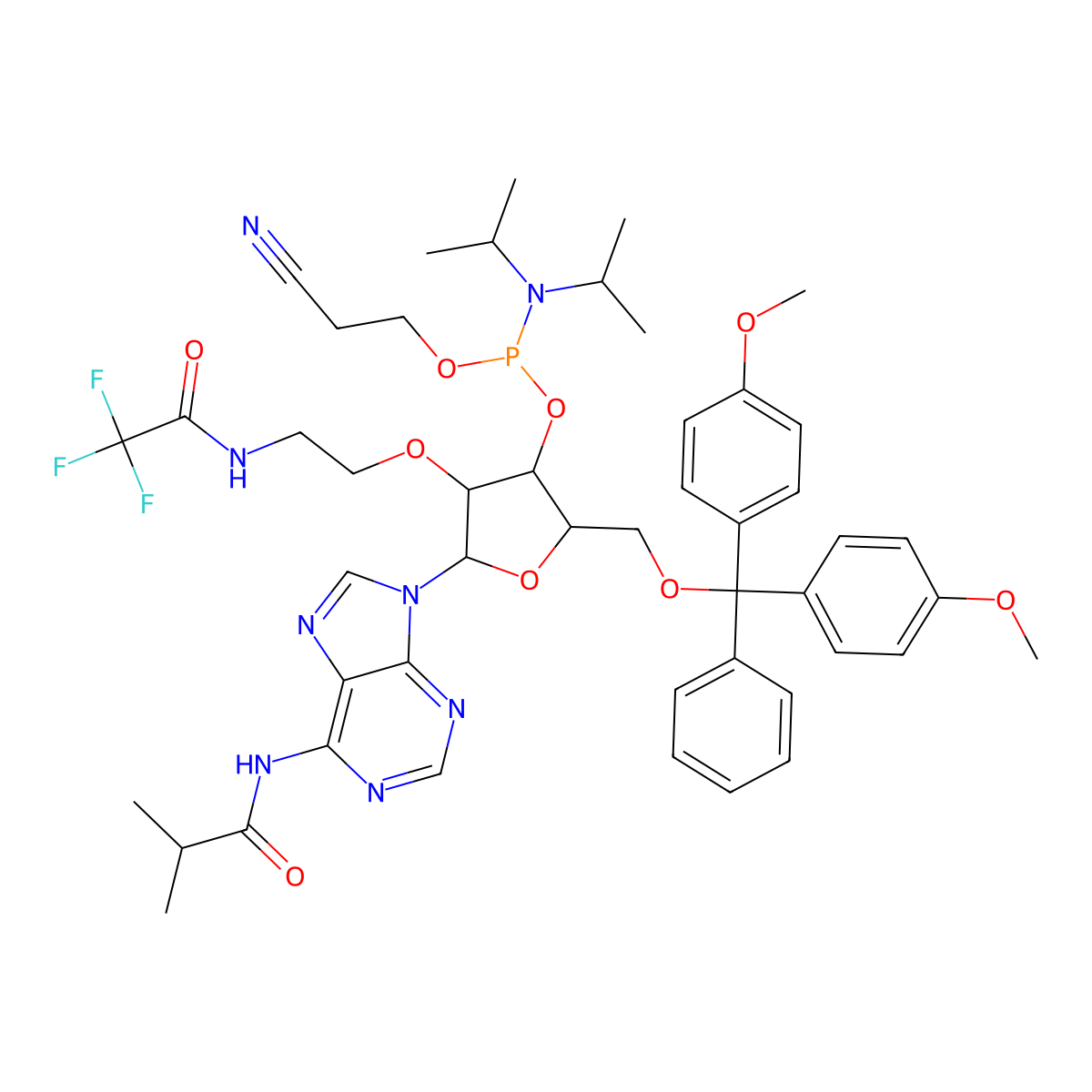 2-TFA-AE A(iBu) amidite molecular structure, CAS 853748-67-1