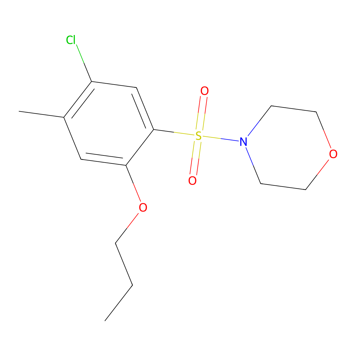 4-(5-Chloro-4-methyl-2-propoxyphenyl)sulfonylmorpholine molecular structure, CAS 853749-18-5