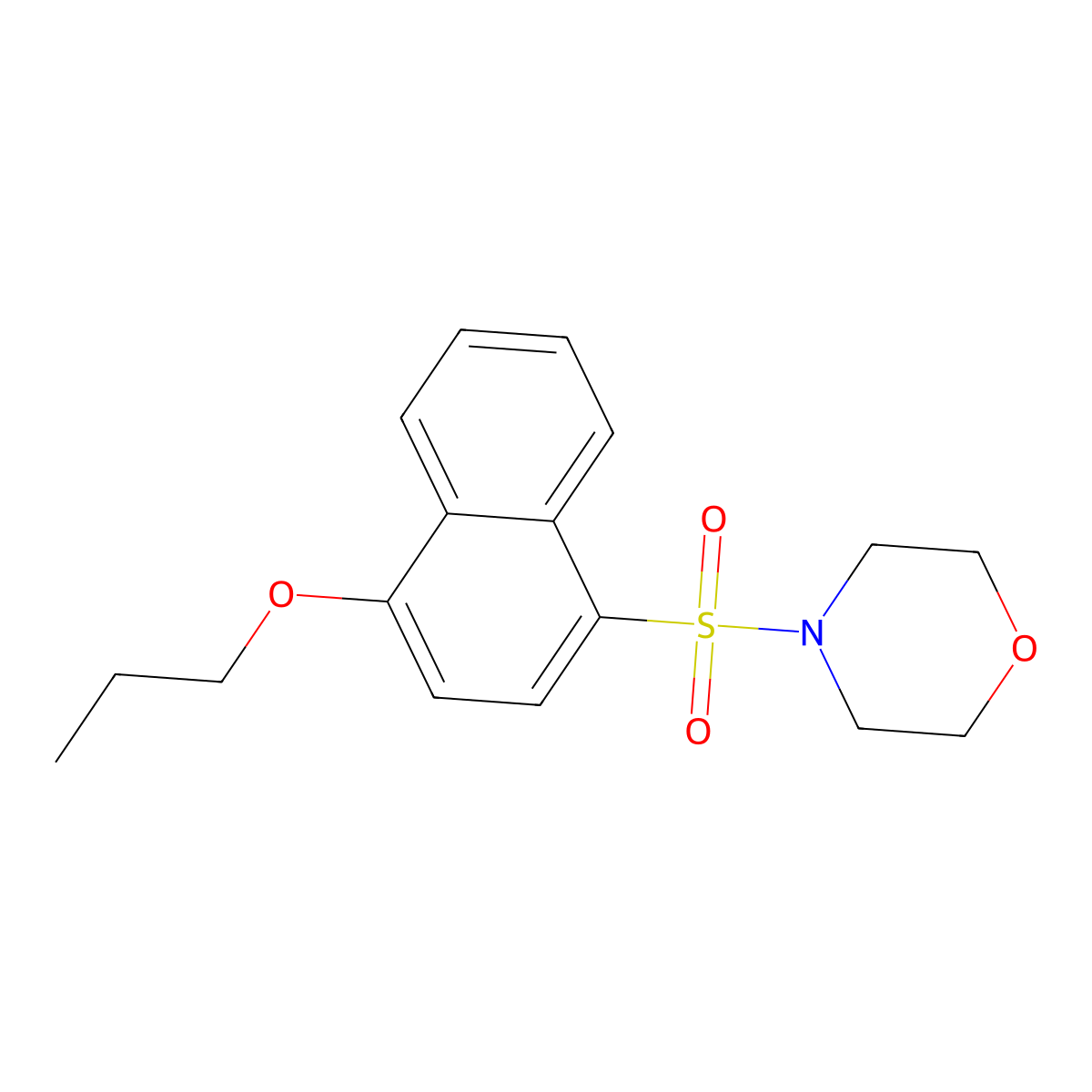4-(4-Propoxynaphthalen-1-yl)sulfonylmorpholine molecular structure, CAS 853749-20-9
