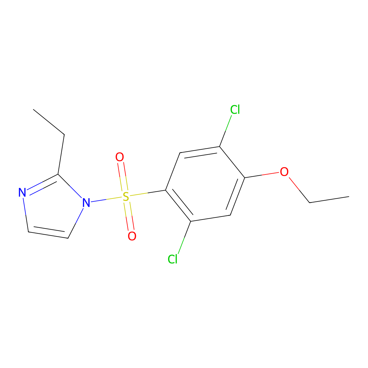 1-[(2,5-dichloro-4-ethoxyphenyl)sulfonyl]-2-ethyl-1H-imidazole molecular structure, CAS 853749-23-2