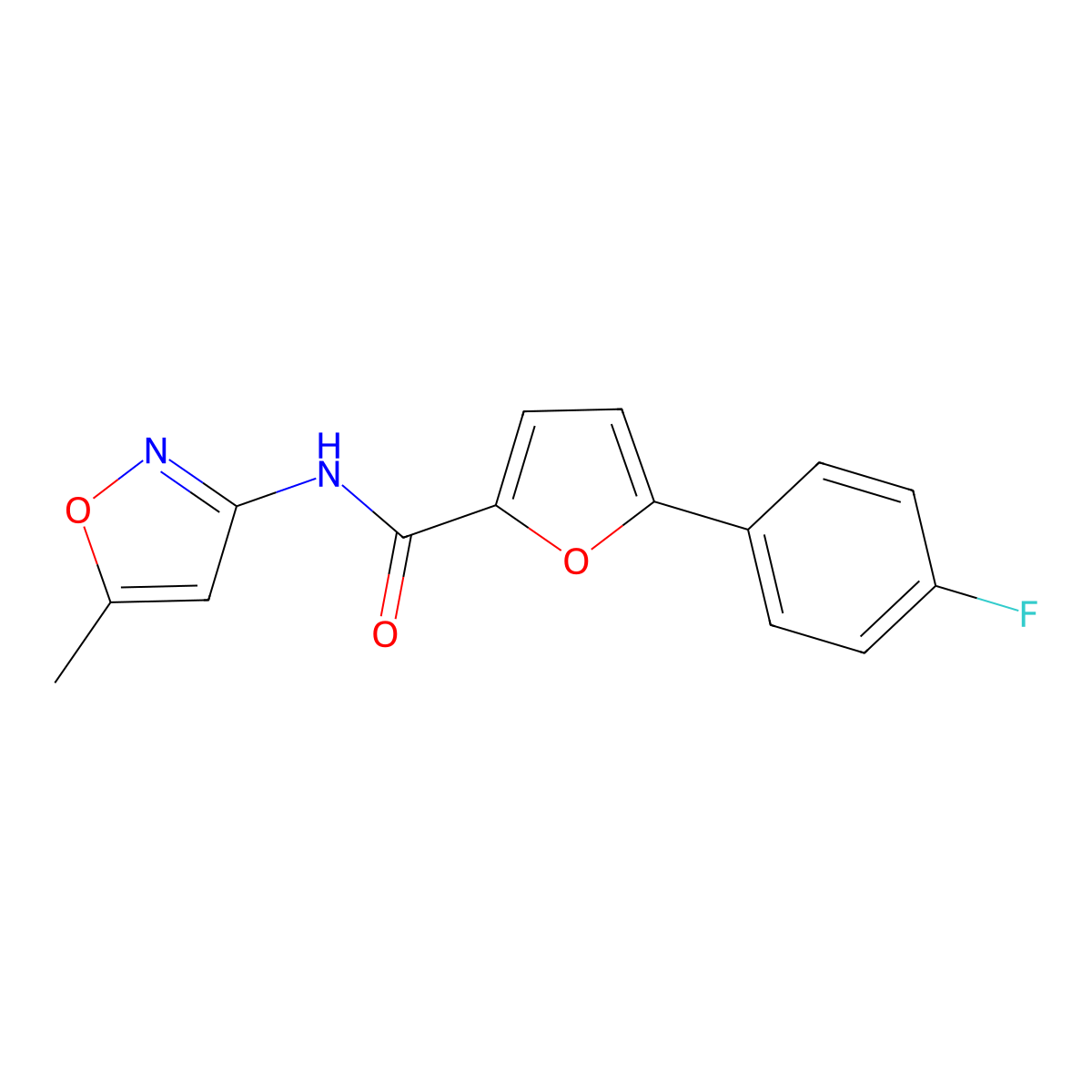 5-(4-fluorophenyl)-N-(5-methyl-1,2-oxazol-3-yl)furan-2-carboxamide molecular structure, CAS 853749-32-3
