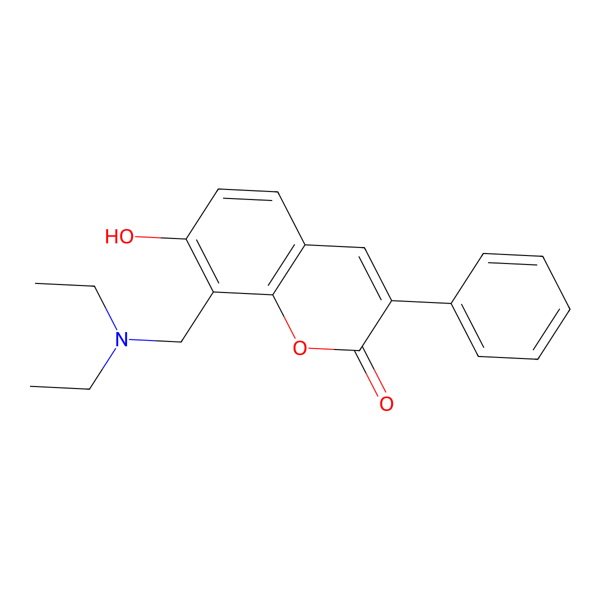 8-[(diethylamino)methyl]-7-hydroxy-3-phenyl-2H-chromen-2-one molecular structure, CAS 853749-45-8