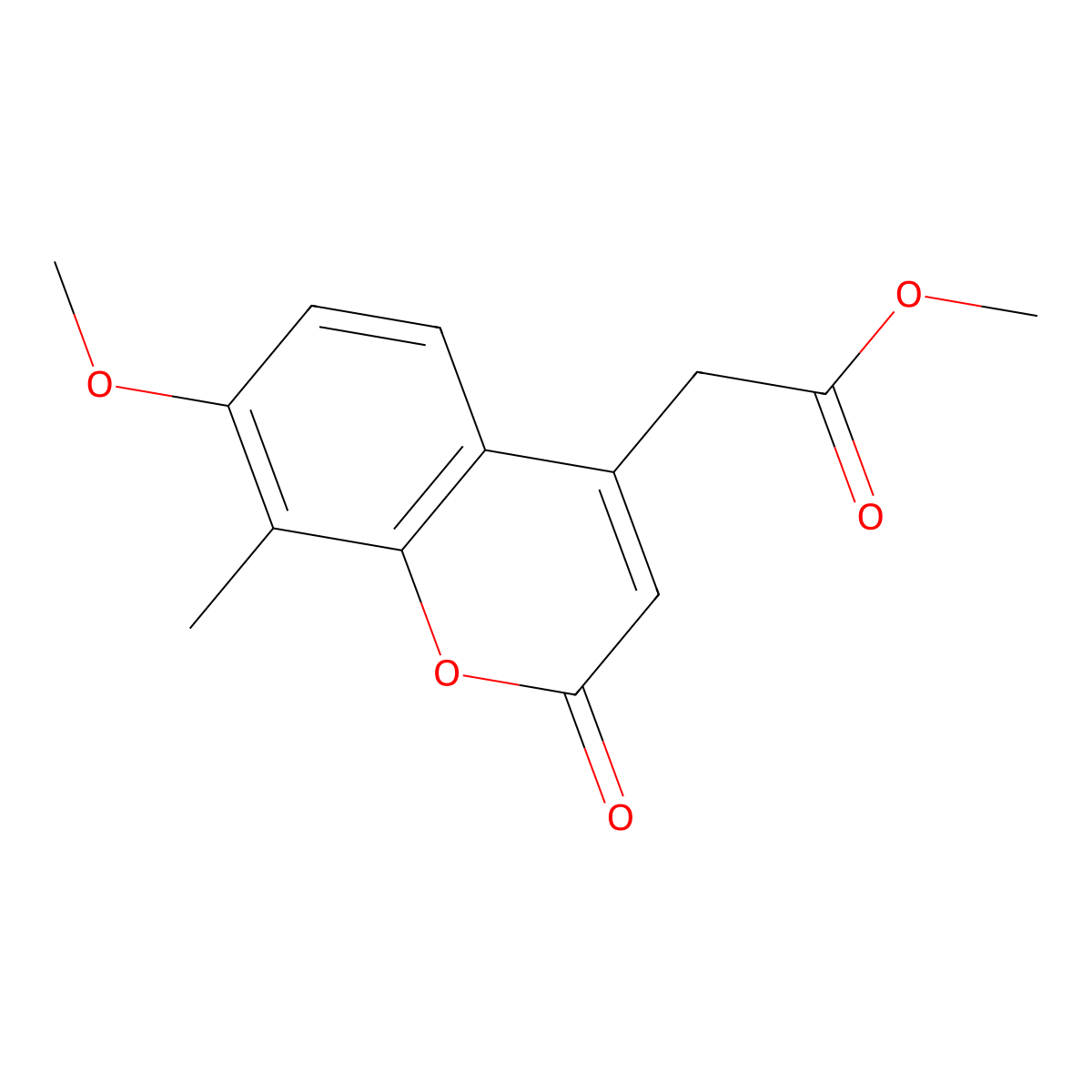 methyl (7-methoxy-8-methyl-2-oxo-2H-chromen-4-yl)acetate molecular structure, CAS 853749-48-1