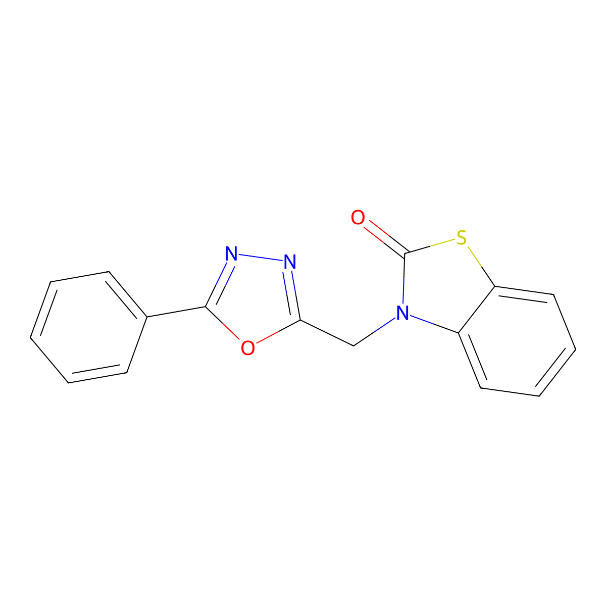 3-((5-phenyl-1,3,4-oxadiazol-2-yl)methyl)benzo[d]thiazol-2(3H)-one molecular structure, CAS 853749-92-5