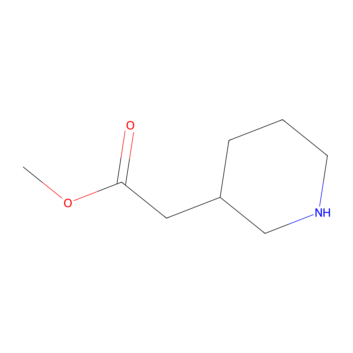 Methyl 2-(piperidin-3-yl)acetate molecular structure, CAS 85375-73-1