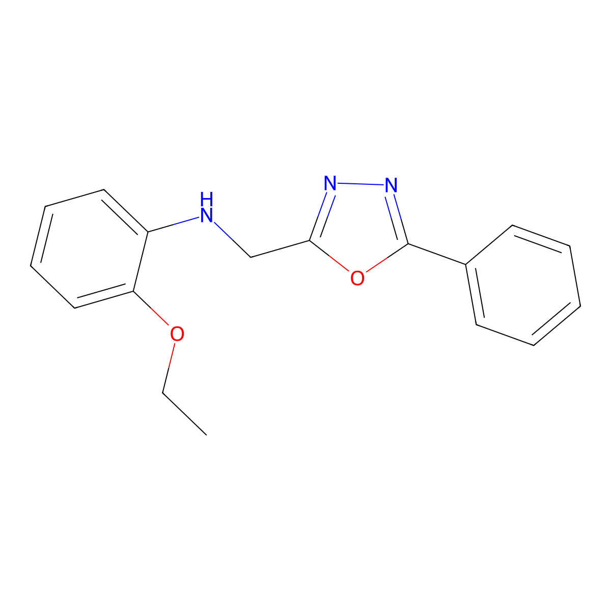 2-ethoxy-N-[(5-phenyl-1,3,4-oxadiazol-2-yl)methyl]aniline molecular structure, CAS 853750-08-0