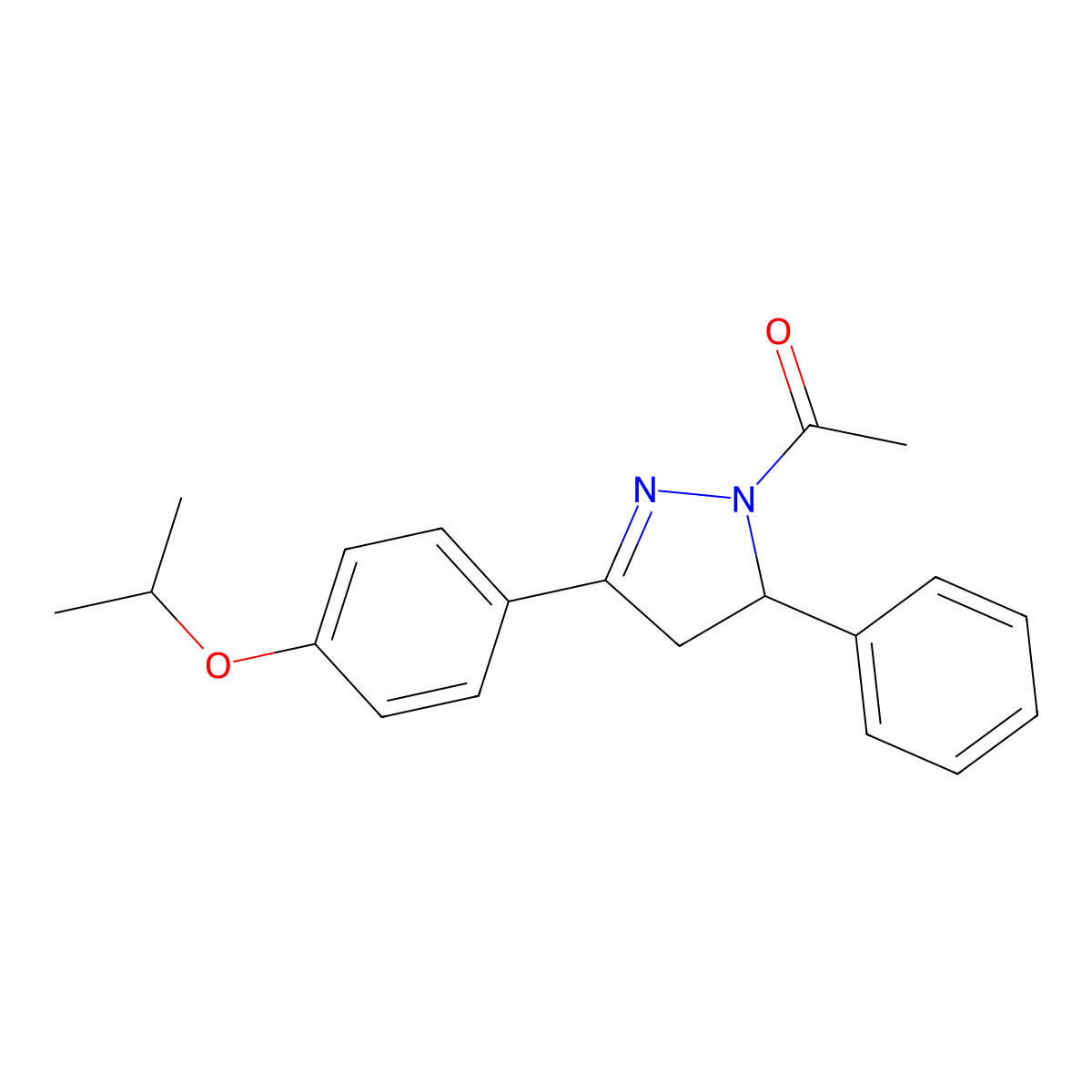 1-(3-(4-isopropoxyphenyl)-5-phenyl-4,5-dihydro-1H-pyrazol-1-yl)ethanone molecular structure, CAS 853750-31-9
